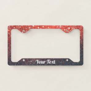 License Plate Frame - Your Text Glitter Red Black