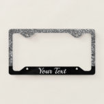 License Plate Frame - Your Text Glitter Silver