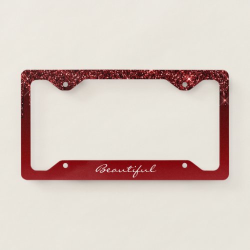 License Plate Frame _ Your Text Glitter Wine