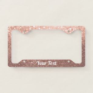License Plate Frame - Your Text Rose Gold