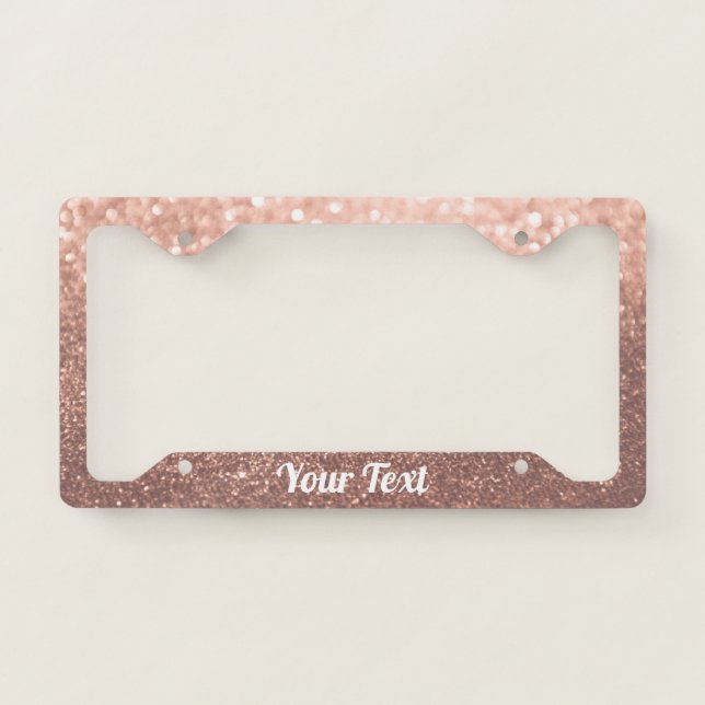 License Plate Frame - Your Text Rose Gold (Front)