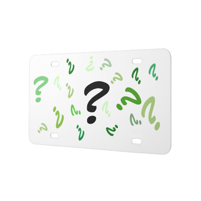License Plate - Green Question Marks (Left)