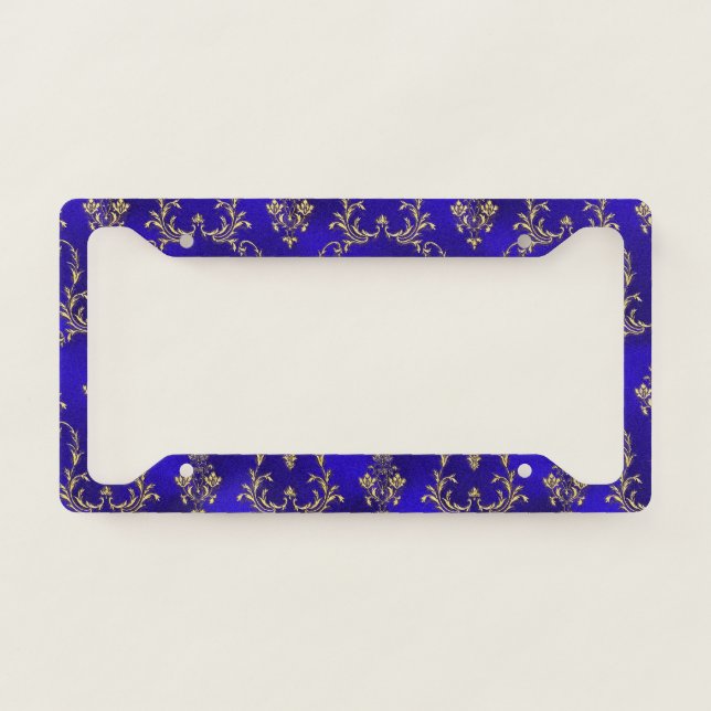 License Plate Holder--Blue & Gold Frame (Front)