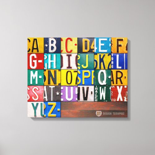 License Plate Letter Art Alphabet Sign