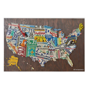 License Plate Map canvas print
