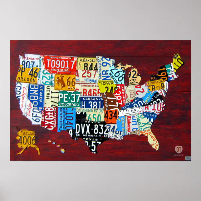License Plate Map of the USA 2011 Edition 3 Poster | Zazzle