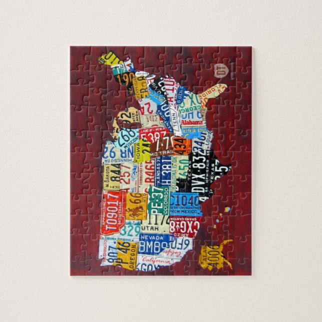 License Plate Map of the USA 2012 Puzzle (Vertical)