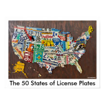 License Plate Map wall poster