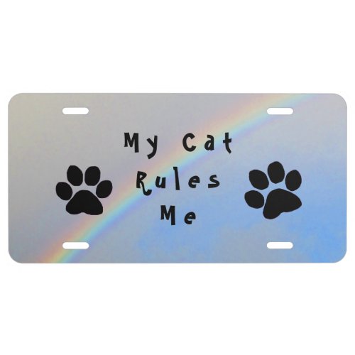 License Plate _ My Cat Rules Rainbow