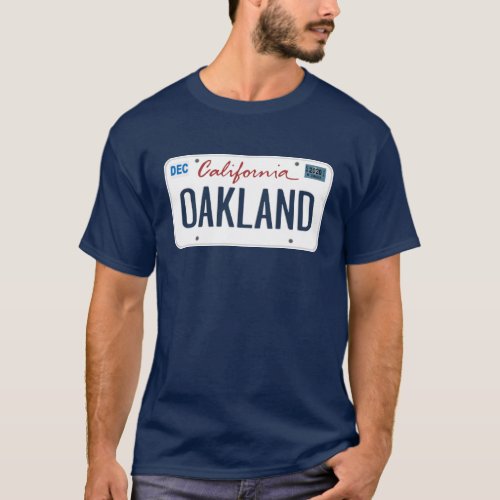 License Plate Oakland California T Shirt