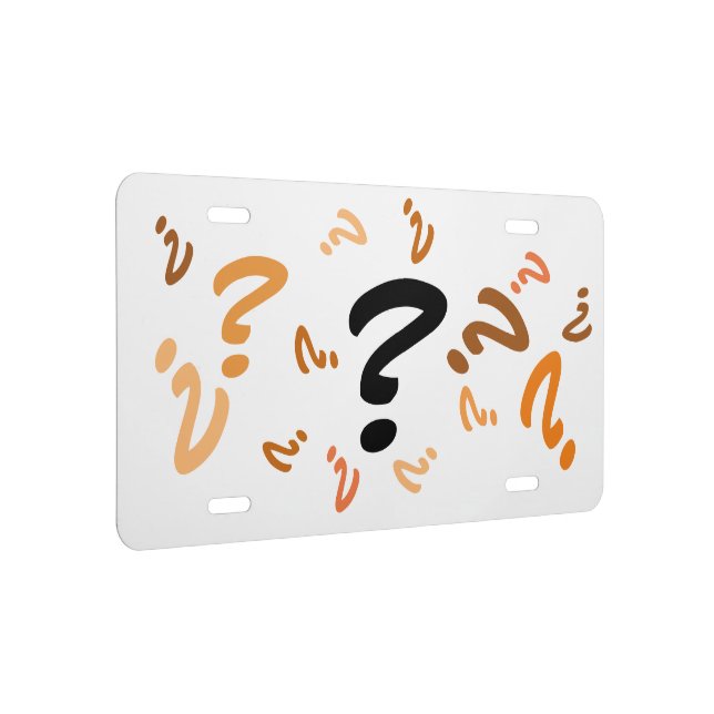License Plate - Orange and Brown Question Mark (Right)