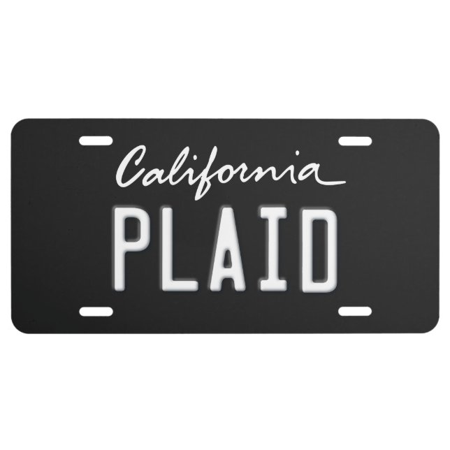 License Plate Plaid California (Front)