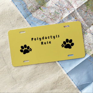 License Plate - Polydactyl Cat Paws