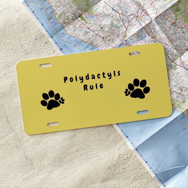 License Plate - Polydactyl Cat Paws (In Situ)