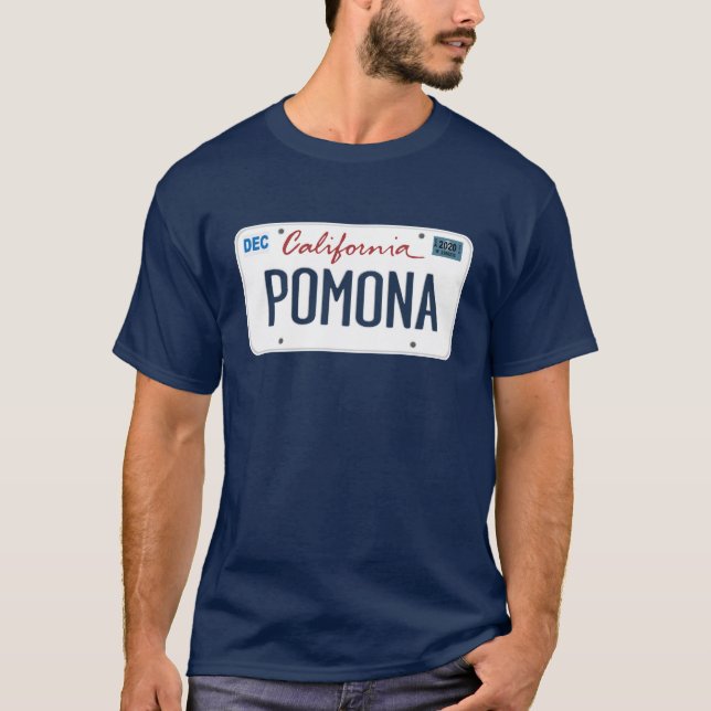 License Plate Pomona California T Shirt (Front)