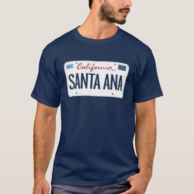 License Plate Santa Ana California T Shirt (Front)