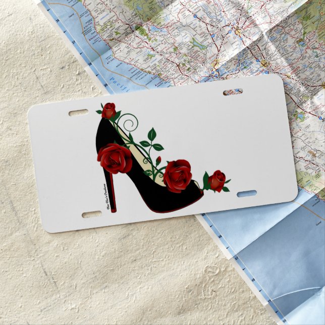 License Plate - Stiletto Rose (In Situ)