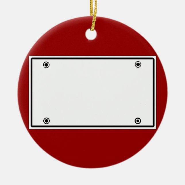 License plate template ceramic ornament (Front)