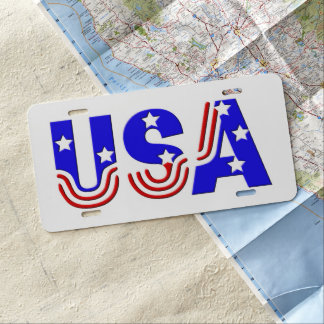 License Plate - USA in Stars & Stripes