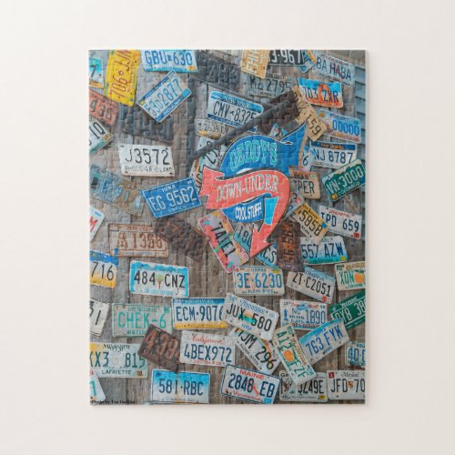 License Plate Wall Store Front Jigsaw Puzzle