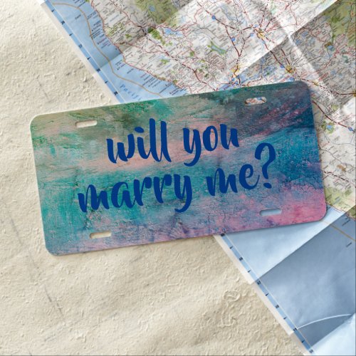 license plate _ will you marry me  by dalDesignNZ