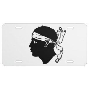 License plate with Flag of Corsica, France