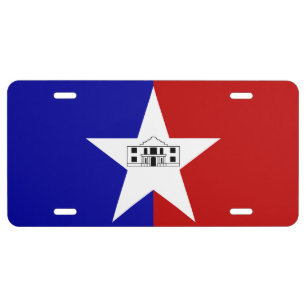 License plate with Flag of San Antonio, USA