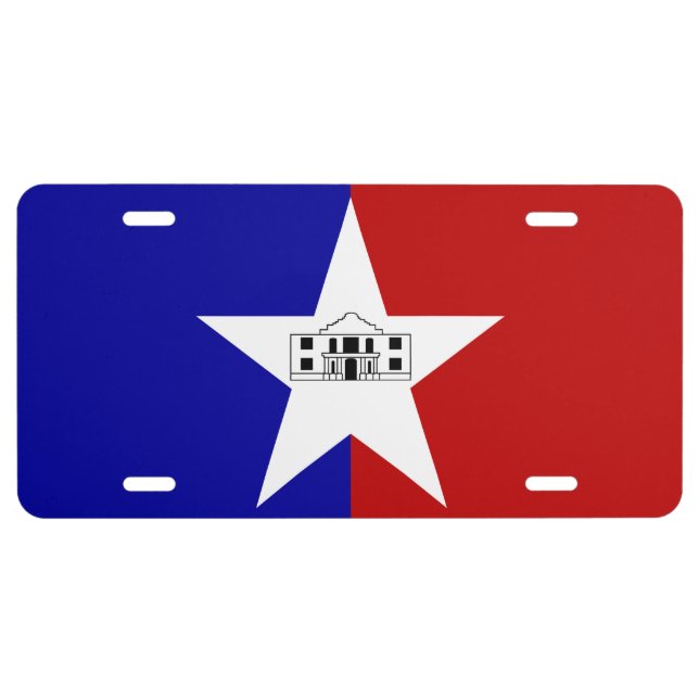 License plate with Flag of San Antonio, USA (Front)