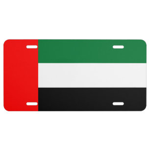 License plate with Flag of United Arab Emirates