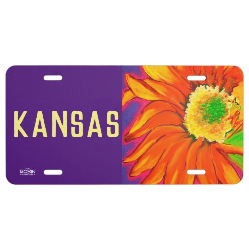 LICENSE PLATE with Sunflower