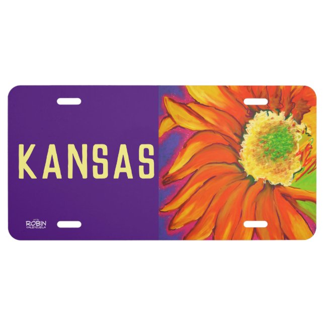  LICENSE PLATE with Sunflower (Front)