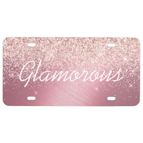 License Plate _ Your Text Glitter Pink Purple