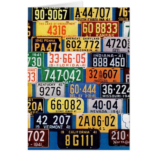 License Plates by H. Wilson Smith Cards (Front)