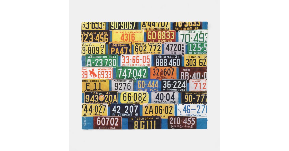 License Plates by H. Wilson Smith Fleece Blanket Zazzle
