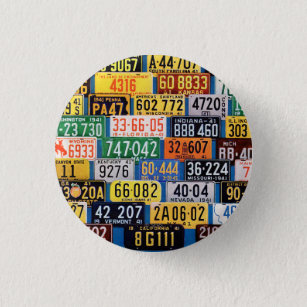 License Plates by H. Wilson Smith Pinback Button