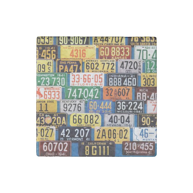 License Plates by H. Wilson Smith Stone Magnet (Front)