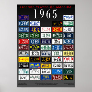 License Plates of America poster - 1965