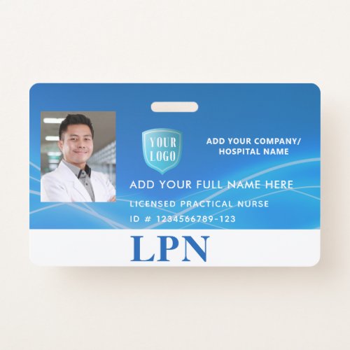 License Practical NurseLPN Photo ID with Logo Badge