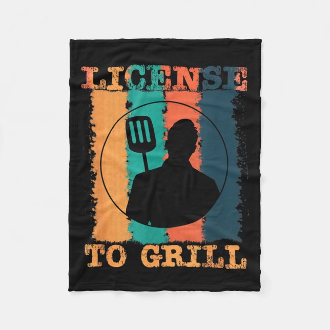 License To Grill Bbq Master  Fleece Blanket (Front)