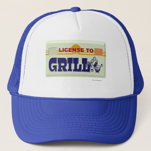 License to Grill Fun BBQ Style Slogan Design Trucker Hat