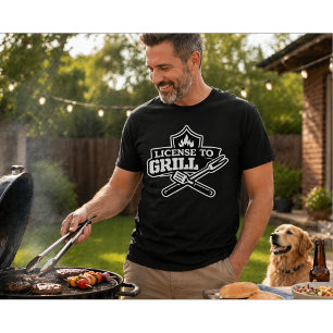 License to Grill Funny BBQ Design T-Shirt