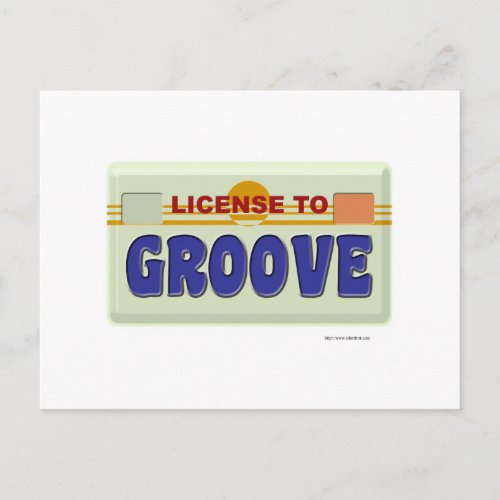 License To Groove Fun Logo Party Design Postcard