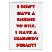 License to kill text (Front)
