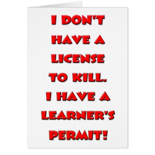 License to kill text (Front)