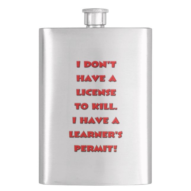 License to kill text flask (Front)