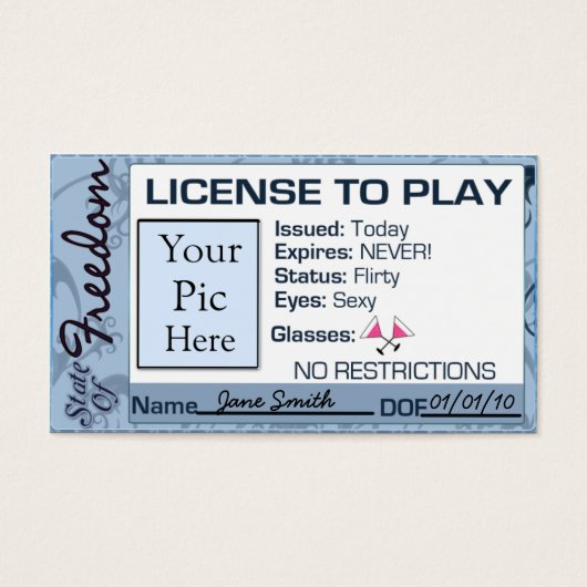 License To Play, Divorce Party Favor (Front)