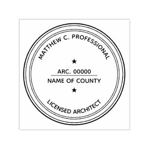Licensed Architect LLC stamp with star PERSONALIZE