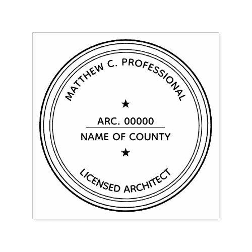 Licensed Architect LLC stamp with star PERSONALIZE
