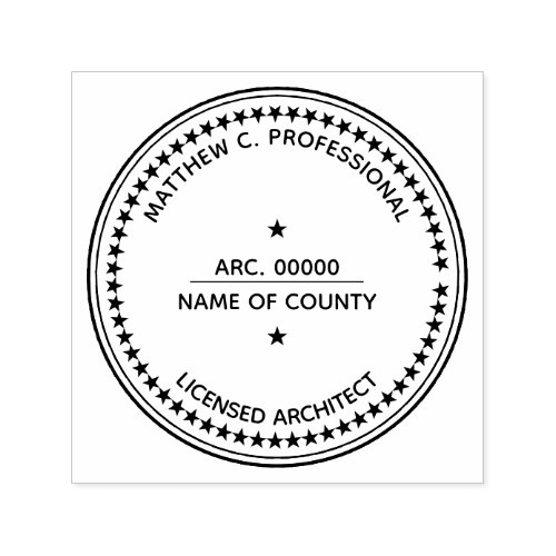 Licensed Architect LLC stamp with star round DIY