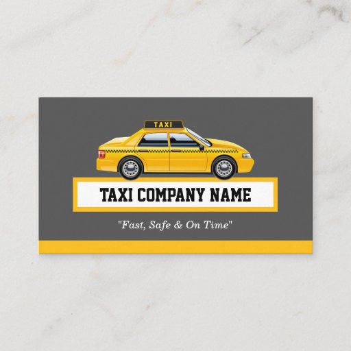 Customizable Licensed Cap Driver Chauffeur - Yellow Taxi Business Card Templates